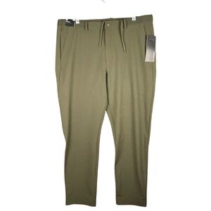 LAYER 8 Mens Woven VIP Pant Deep Olive Performance Tapered Fit Casual‎ Chinos XL